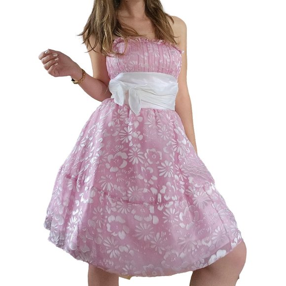 BETSEY JOHNSON EVENING Pink Prom Dress Cupcake Tea Party - Picture 3 of 9